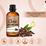 Natural Riches Pure Clove Essential Oil 4 Fl Oz, Therapeutic Grade for Tooth Ache Soothes Sore Muscles Clove Bud Oil Essential Oil for Teeth, Gums, Toothache, Skin Use and Hair Care.