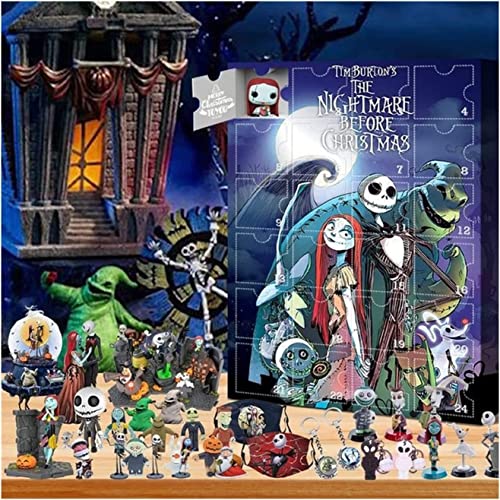 Halloween Advent Calendar 2024 - Contains 24 Gifts, 2024 Halloween Horror Movie Figures Advent Calendar, Halloween Countdown Calendar, Halloween Doll Collectible Figures Gift for Kids (C)