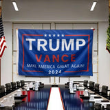 Trump 2024 flag 3x5 with 2 Brass Grommets Trump Vance 2024 Flag for Outside MAGA Trump Flags Indoor Make America Great Again Flag for Garden Outdoor Decorations