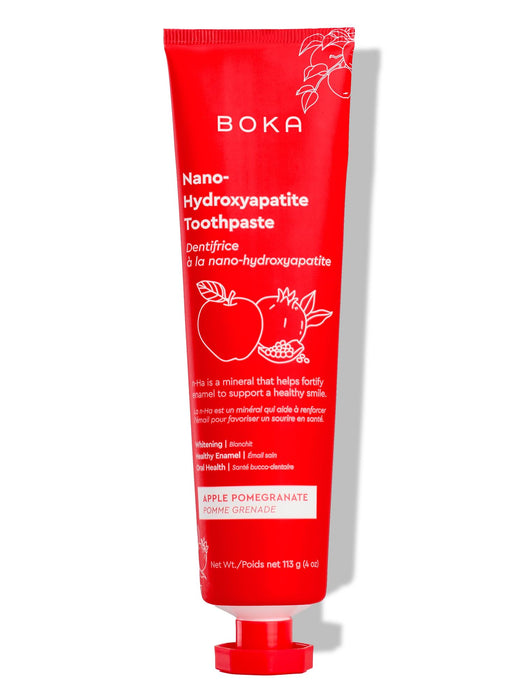 Boka Fluoride Free Toothpaste Nano Hydroxyapatite, Helps Remineralize, Appropriate for Sensitive Teeth, Whitening - for Adult, Kids Oral Care - Apple Pomegranate Flavor, 4Fl Oz 1 Pk-US Manufactured