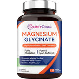 Doctor’s Recipes Magnesium Glycinate, 70 mg Elemental Magnesium, Chelated & Non Buffered, Highly Absorbable, for Kids & Adults, for Relaxation & Sleep, 120 Vegan Caps