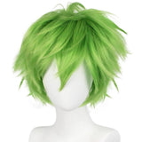 Anogol Hair Cap + Short Golden Green Men's Cosplay Wig Short Synthetic Wig for Halloween Christmas Event Costume Party Anime Outfit Cospay Wig