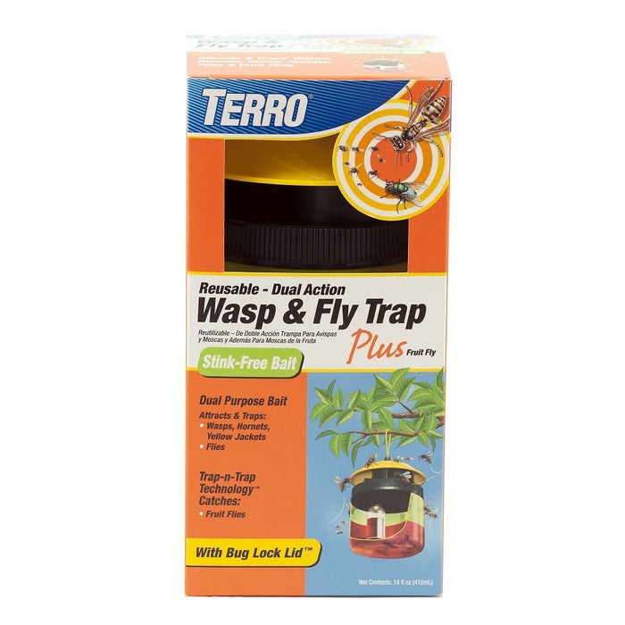 Terro t514 Wasp Trap Plus Fruit Fly, 1 Pack, Flourecent