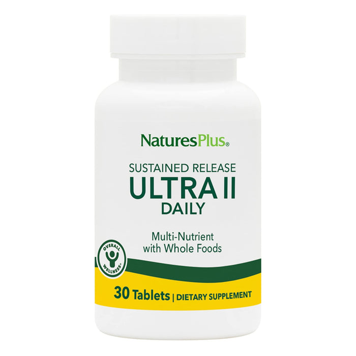 NaturesPlus Ultra II Multivitamin, Sustained Release - 30 Vegetarian Tablets - Daily Whole Food Vitamin & Mineral Supplement for Overall Health - Natural Energy Booster - 30 Servings