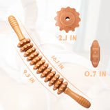 DAOZWUBGIH Curved Wood Therapy Massage Roller Tools,Lymphatic Drainage, Cellulite Massage & Wooden Muscle Roller Stick for Waist and Thigh, Stomach Rolling Massager Tool （with White Box）