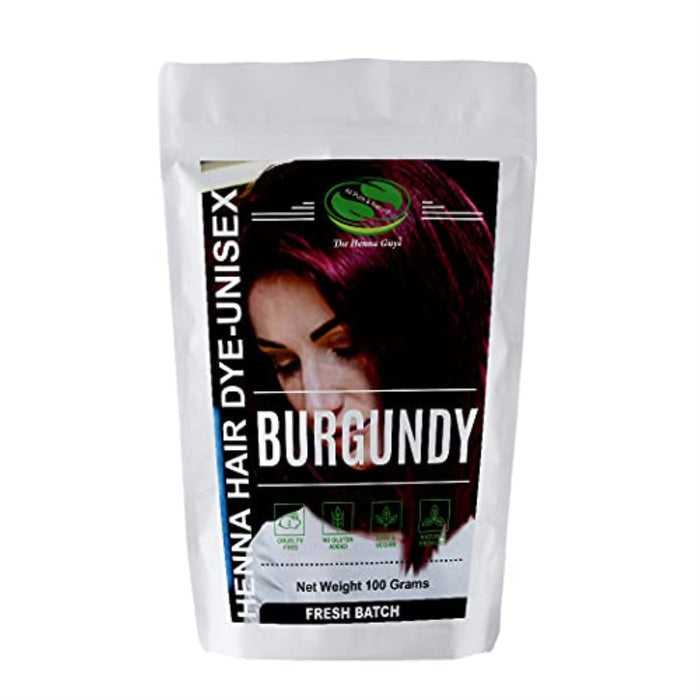 Henna Hair & Beard Dye - 100% Natural & Chemical Free - The Henna Guys (3.52 Ounce (Pack of 1), Burgundy)