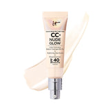 IT Cosmetics CC+ Nude Glow Lightweight Foundation + Glow Serum with SPF 40 - With Niacinamide, Hyaluronic Acid & Green Tea Extract - Fair Porcelain - 1.08 fl oz