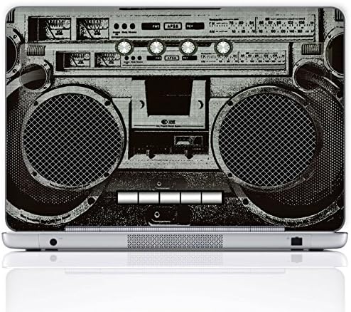 Meffort Inc 15 15.6 Inch Laptop Notebook Skin Sticker Cover Art Decal (Free Wrist pad) - Cassette Player
