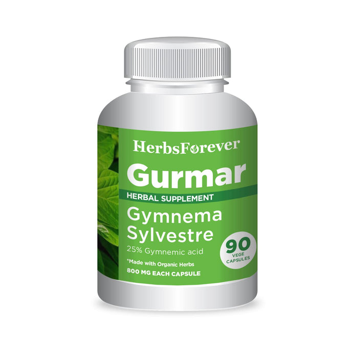 Herbsforever Gurmar Capsules – Gymnema Sylvestre – Concentrated Extract Ratio 7:1 – 90 Vege Capsules