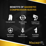 MagnetRX® Magnetic Knee Compression Sleeve - (2-Pack) Knee Support with Magnets for Knee Comfort & Recovery - Magnet Knee Brace Support (Large)