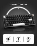 Womier SK65 Wireless Mechanical Gaming Keyboard, 60 Percent Retro Creamy Black Aluminium Keyboard, Bluetooth 5.0/2.4GHz/USB-C Wired Hot Swappable Custom RGB Backlit Keyboard for Mac Computer PC