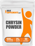 BulkSupplements.com Chrysin Powder - 5,7-Dihydroxyflavone, Chrysin Supplement, Chrysin 500mg - Antioxidants Supplement, Gluten Free, 500mg per Serving, 50 Servings, 25g (0.88 oz)