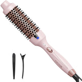 Wavytalk Thermal Brush, 1 1/2 Inch Ionic Heated Round Brush Creates Blowout Look, Thermal Round Brush Makes Hair Shinier & Smoother, Dual Voltage, Easy to Use (Pink)