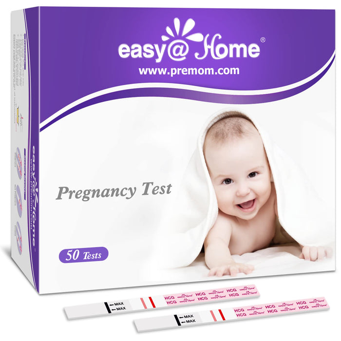 Easy@Home Pregnancy Test Strips Kit: 50-Pack HCG Test Strips, Early Detection Home Pregnancy Test EZW1-S:50