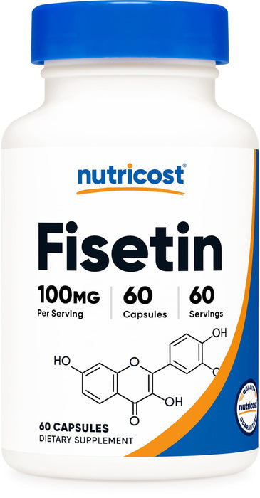 Nutricost Fisetin Capsules 100mg, 60 Capsules - Natural Polyphenol Antioxidant - Non-GMO, Gluten Free, and Vegan Friendly Supplement