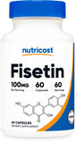 Nutricost Fisetin Capsules 100mg, 60 Capsules - Natural Polyphenol Antioxidant - Non-GMO, Gluten Free, and Vegan Friendly Supplement