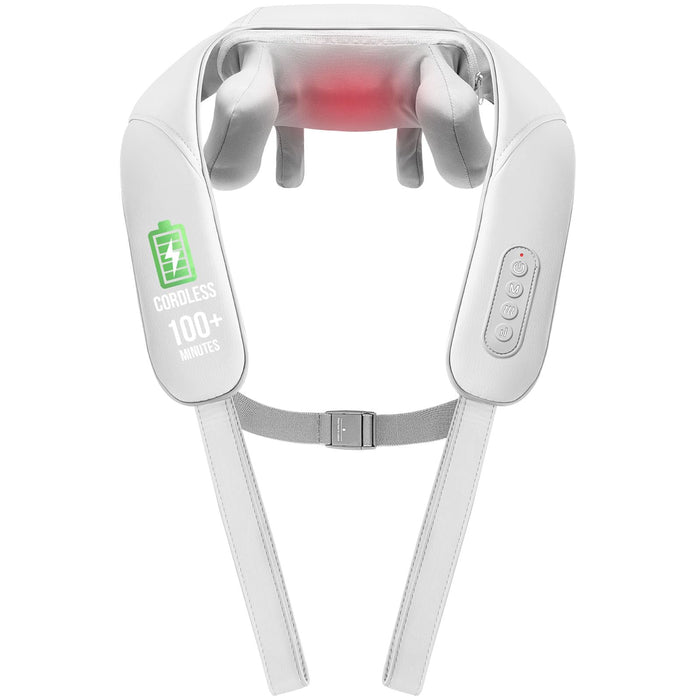 Neck Massager with Heat, Cordless 4D 6 Massage Nodes Shoulder Massager with Heat, Neck and Shoulder Massager, Shiatsu Back Shoulder and Neck Massager for Traps, Leg and Body, Gift for Men Women