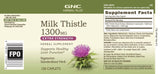 GNC Herbal Plus Milk Thistle 1300mg, Twin Pack, 120 Caplets per Bottle, Supports Healthy Liver Function