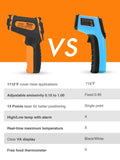 Mecurate Digital Infrared Thermometer Gun Non Contact Laser Temperature Gun -58℉～1112℉(-50℃～600℃) Adjustable Emissivity & Max Measure for Cooking/BBQ/Freezer with Food Thermometer