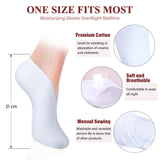 10 Pairs Moisturizing Socks Overnight, Spa Socks for Dry Feet, Cotton Moisture Enhancing Socks, Cosmetic Moisturizing Socks for Women and Men, White