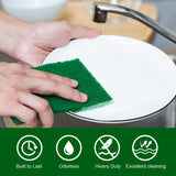 YoleShy 80 PCS Scouring Pad, Dish Scrubber Scouring Pads,4 x 6 inch Green Reusable Household Scrub Pads for Dishes, Kitchen Scrubbers & Metal Grills