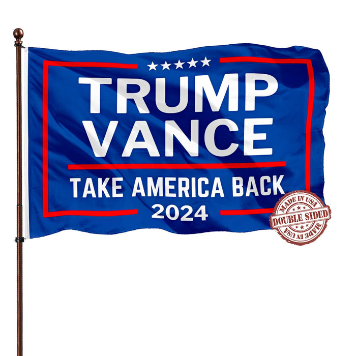 Double Sided Trump Vance 2024 Flag For President Flag 2x3 Outdoor- 3Ply 240D 4 Rows Stitched- Donald Trump Take America Back Flags Banner - UV Fade Resistant With Canvas Header & 2 Brass Grommets
