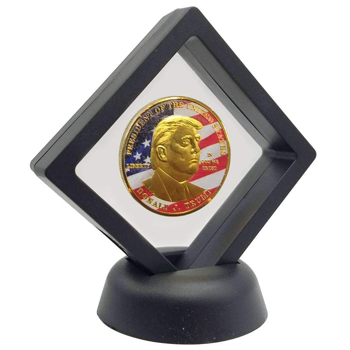 GARASANI Trumpcoin Set with Display Item Case and Box, Home Room Office Decoration Collector's Set (Trump Gold)