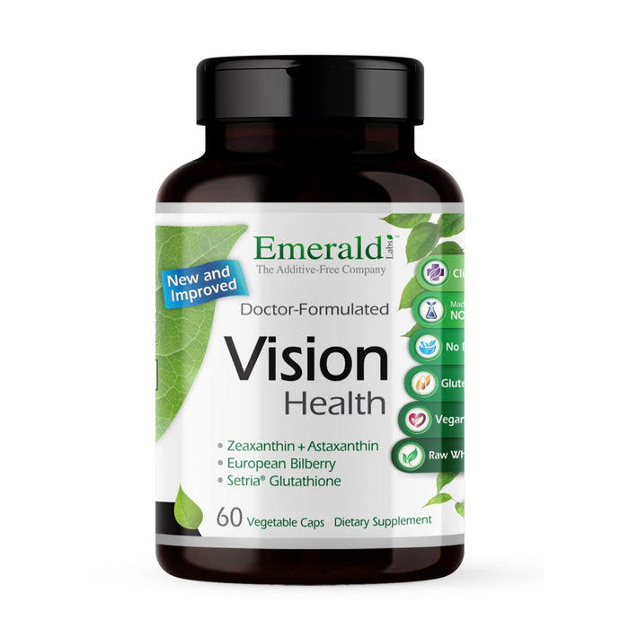 EMERALD LABS Vision Health - Premium Eye Health Supplement with Lutein, Zeaxanthin & Albion Chelated Zinc - Vegan & Gluten-Free - 60 Vegetable Capsules (30-Day Supply)