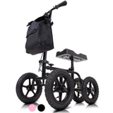 Vive Mobility All Terrain Knee Scooter Walker for Foot Injuries - Adult Broken Leg Crutch Cart Roller for Surgery, Broken Foot, Ankle Injury - Kneeling Rolling Steerable Seated Wheel Scooter Aid