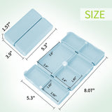 FYY Daily Pill Organizer,2 Pcs 7 Compartments Portable Pill Case Travel Pill Organizer,[Folding Design] Pill Box for Purse Pocket to Hold Vitamins,Cod Liver Oil,Supplements and Medication-Blue