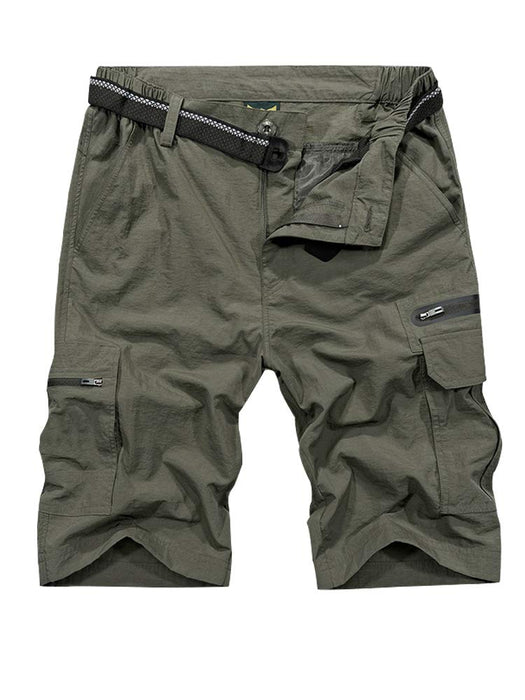 Jessie Kidden Mens Outdoor Casual Expandable Waist Lightweight Water Resistant Quick Dry Fishing Hiking Shorts #6222-Army Green,42