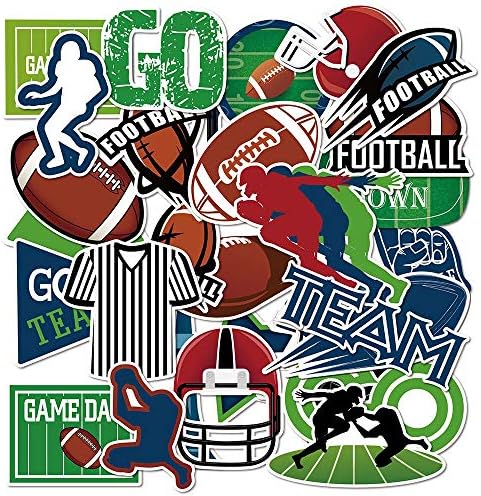Football PVC Waterproof Stickers(60pcs), for Laptop, Car, Bicycle, Luggage etc, Cartoon Style, Kid's Gift