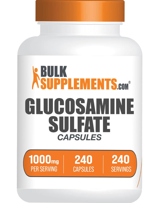 BulkSupplements.com Glucosamine Sulfate Capsules - Glucosamine Supplement, Glucosamine Sulfate 1000mg - Joint Supplements, Gluten Free, 1 Capsule per Serving, 240 Capsules