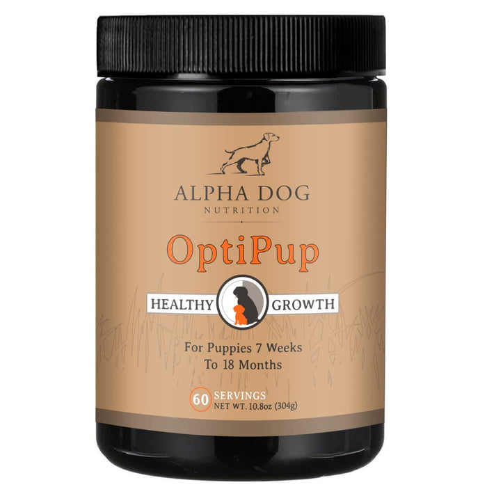 OptiPup All-in-1 Puppy Multivitamin by Alpha Dog Nutrition – Contains 31 Superfoods Including Probiotics and Prebiotics for Digestive Support, Skin & Immune Health, and Optimum Growth (60 Servings)