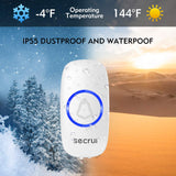 SECRUI Wireless Doorbell, Door Bell Ringer Wireless 1000 Feet with 5 Volume Levels, Waterproof and dustproof, 32Chimes & LED Flash, for Home Classroom Office