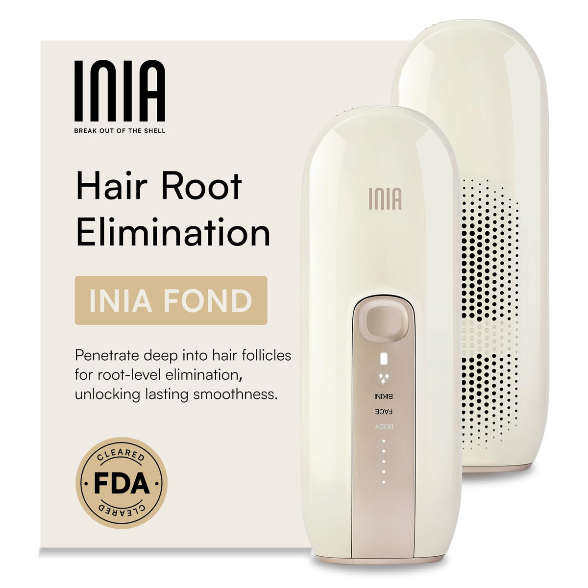 INIA Laser Hair Removal Device for Women and Men, INIA Fond Hair Remov