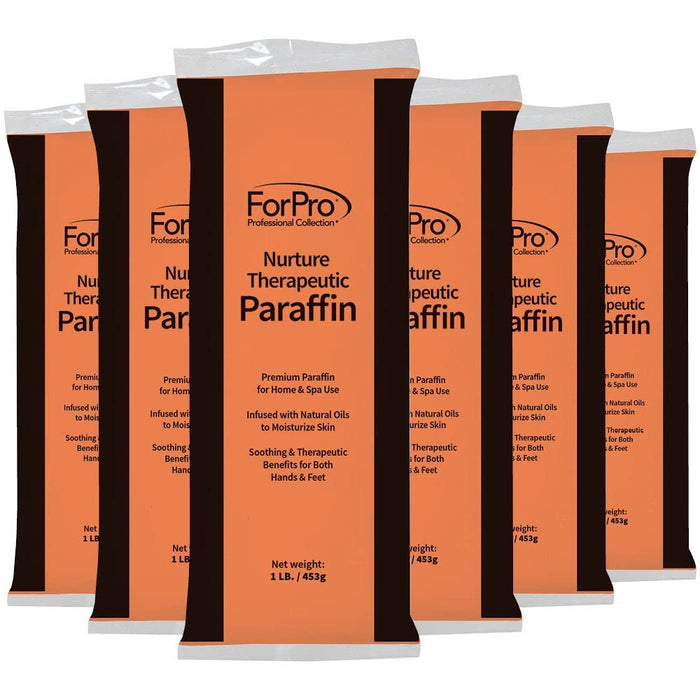 ForPro Nurture Paraffin Wax Refill, Peach Vanilla, Six 1-Pound Paraffin Blocks, Non-Greasy, Moisturizing for Soft & Healthy Skin, 6 Lbs