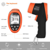 Infrared Thermometer with Bluetooth AP-985C-APP Range from -58℉~1472℉(-50℃～800℃),16:1Laser Temperature Measure Gun, Data Record, Adjustable Emissivity for Forge Cooking