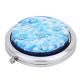 GlassOfVenice Murano Glass Millefiori Folding Compact Mirror - Aqua Silver