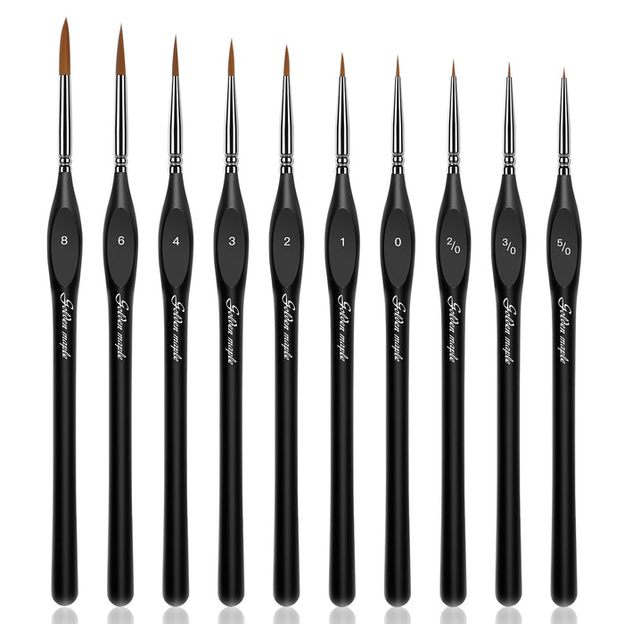 Golden Maple Detail Paint Brushes Set 10pcs