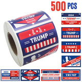 1000Pcs Trump 2024 Stickers - Trump 2024 Flag Stickers, Take America Back, 2024 Presidential Election Stickers, Trump Bumper Sticker, Trump Merchandise, 500pcs/roll, Total 1000pcs