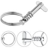 SAUTOP 4Pcs 316 Stainless Steel 1/4 Inch Quick Release Pin with Ring and Spring for Boat Bimini Top Deck Hinge Marine Hardware