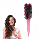 Curl Defining Brush, Curly Hair Brush Curl Brush for Curly Hair, Curl with Prongs Define Styling Brush, Shaping and Defining Curls For Women Men Less Pulling and Curl Separation (Rose)