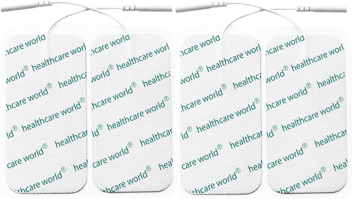 Tens Electrode Pads 10x5cm Self-Adhesive Electrodes (4 pcs) Compatible with Neurotrac, Tenscare, Auvon, Elle tens Machines for Knee, Shoulder, Back, Muscle Pain