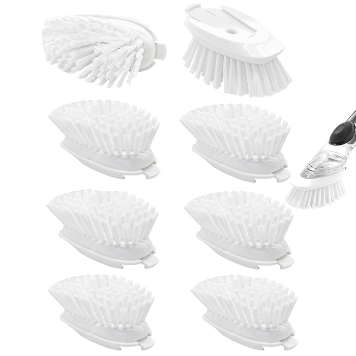 Brush Refills for OXO Dish Brush - 8 Pack Dish Brush Cleaning Soap Dispensing Head Replacement for Scrubber (White)