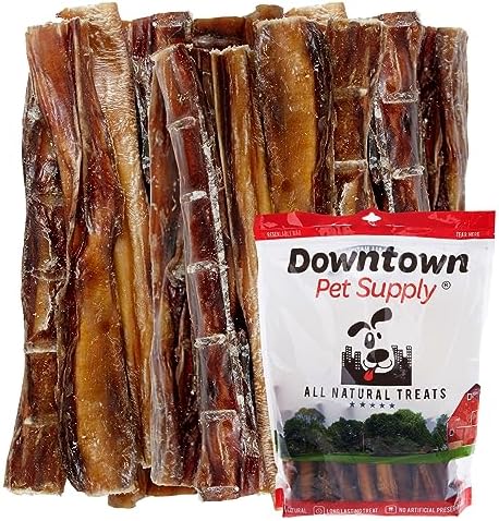 Downtown Pet Supply Bully Sticks for Dogs (6", 15-Pack Regular) Rawhide Free Dog Chews Long Lasting Non-Splintering Pizzle Sticks - USA Sourced Low Odor Bully Sticks for Small - Medium Dogs