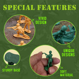 ViiKONDO Army Men Toy Soldier Action Figure Military Playset WWII US vs German Troops Reinforcements in 6 Classic Poses Wargame Gift for Boys (Green Troops 50P)