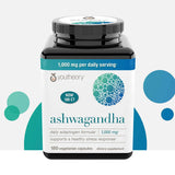 1000mg Organic KSM-66 Ashwagandha Herbal Supplements per Daily Serving of 2 Capsules,Help Support Healthy Stress Response,Bottle of 180 Count(90 Day Supply) w. A Color Screw Lid Water Cup Scale 4-12oz