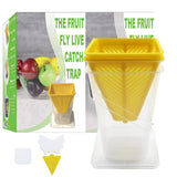 Voltup Fruit Fly Trap for Indoors Reusable Non-Toxic Funnel Fruit Fly Catcher with Sticky Pads Safe for Pets in House and Kitchen Easy to Use and Controls Fruit Flies with Natural Lure 2PCs