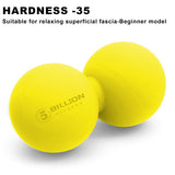 5BILLION Peanut Massage Ball - Double Lacrosse Massage Ball & Mobility Ball for Physical Therapy, Deep Tissue Massage Tool for Myofascial Release,Yellow